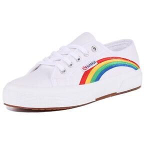 Superga Rainbow Embroidery Trainers White Size 9 W/7.5M